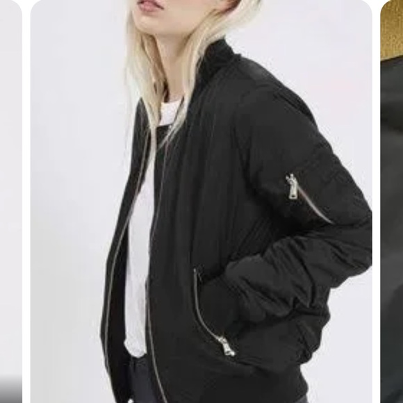 Topshop Jackets & Coats Bomber Jacket Color: Blue Size UK 12 - Picture 4 of 5